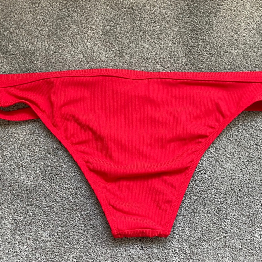Red Ribber Cheeky Bikini Bottom - Picture 5 of 5
